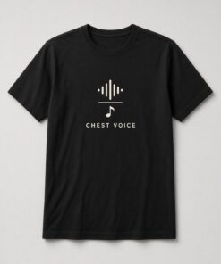 Chest Voice Vocalist Unisex T-Shirt in black with minimal sound wave and music note